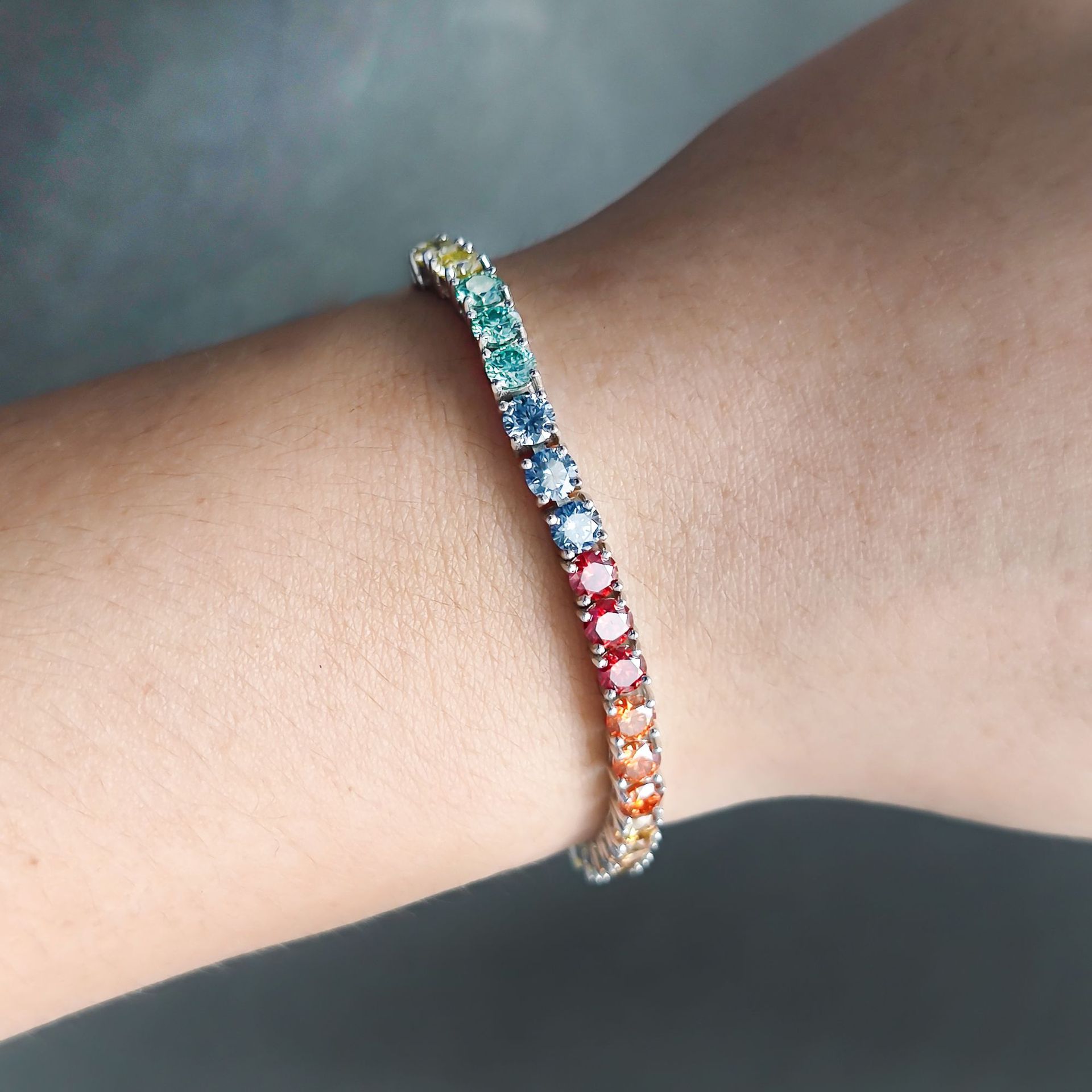 3mm/4mm/5mm S925 & Moissanite Colorful Tennis Bracelet
