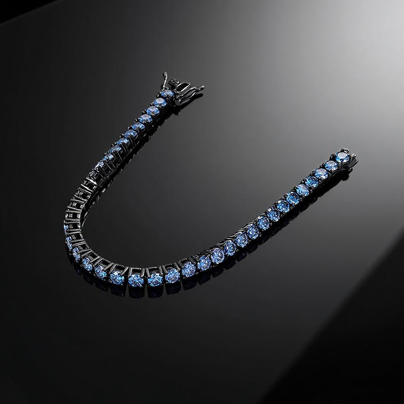 3mm/4mm/5mm S925 & Moissanite Royal Blue Tennis Bracelet
