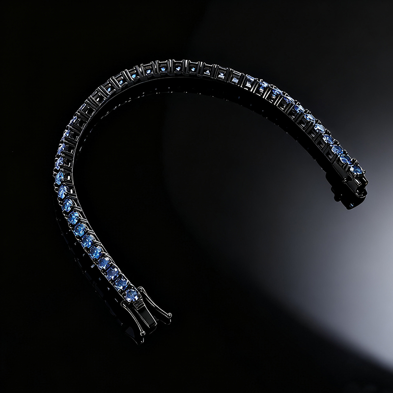 3mm/4mm/5mm S925 & Moissanite Royal Blue Tennis Bracelet
