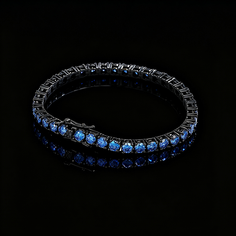 3mm/4mm/5mm S925 & Moissanite Royal Blue Tennis Bracelet