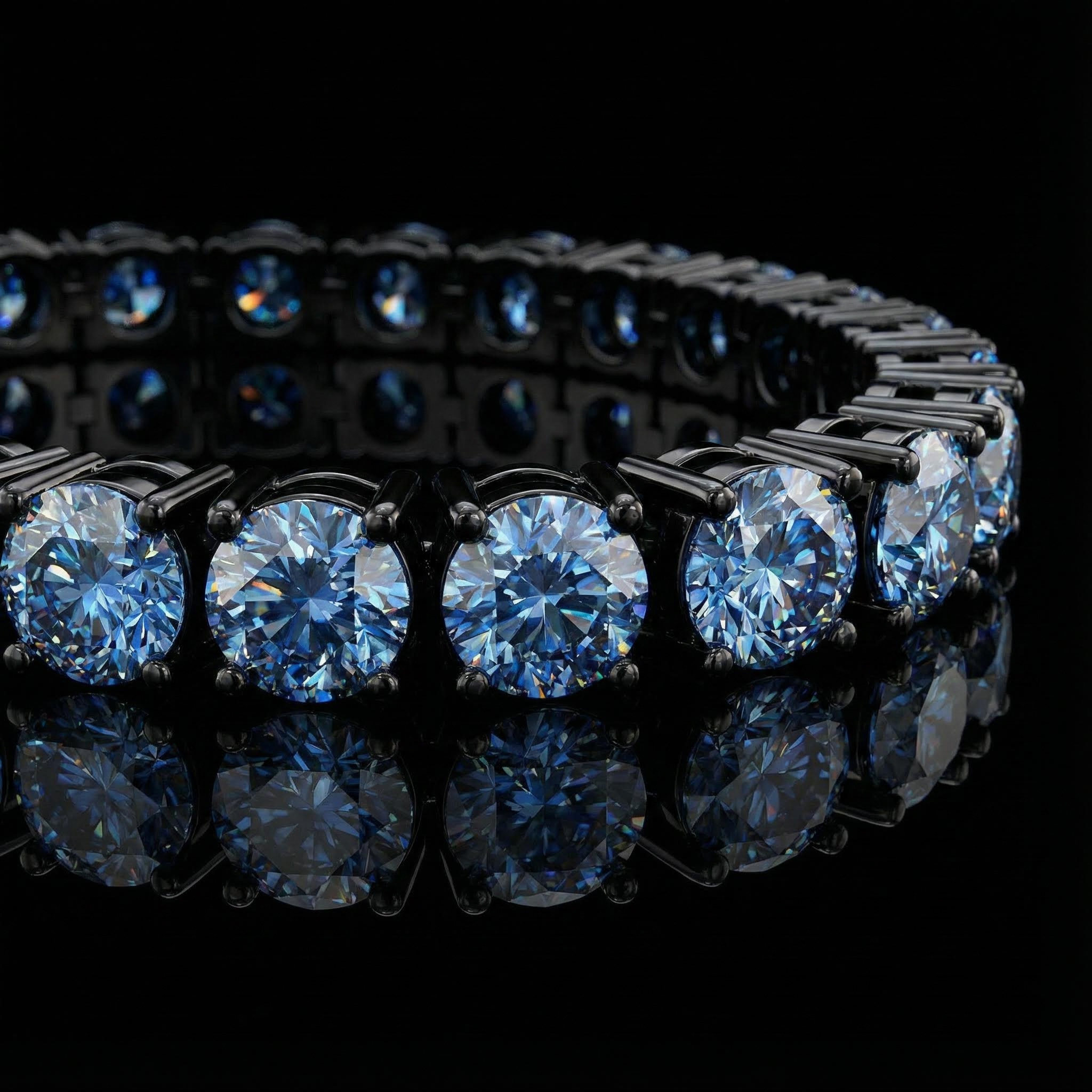 3mm/4mm/5mm S925 & Moissanite Royal Blue Tennis Bracelet