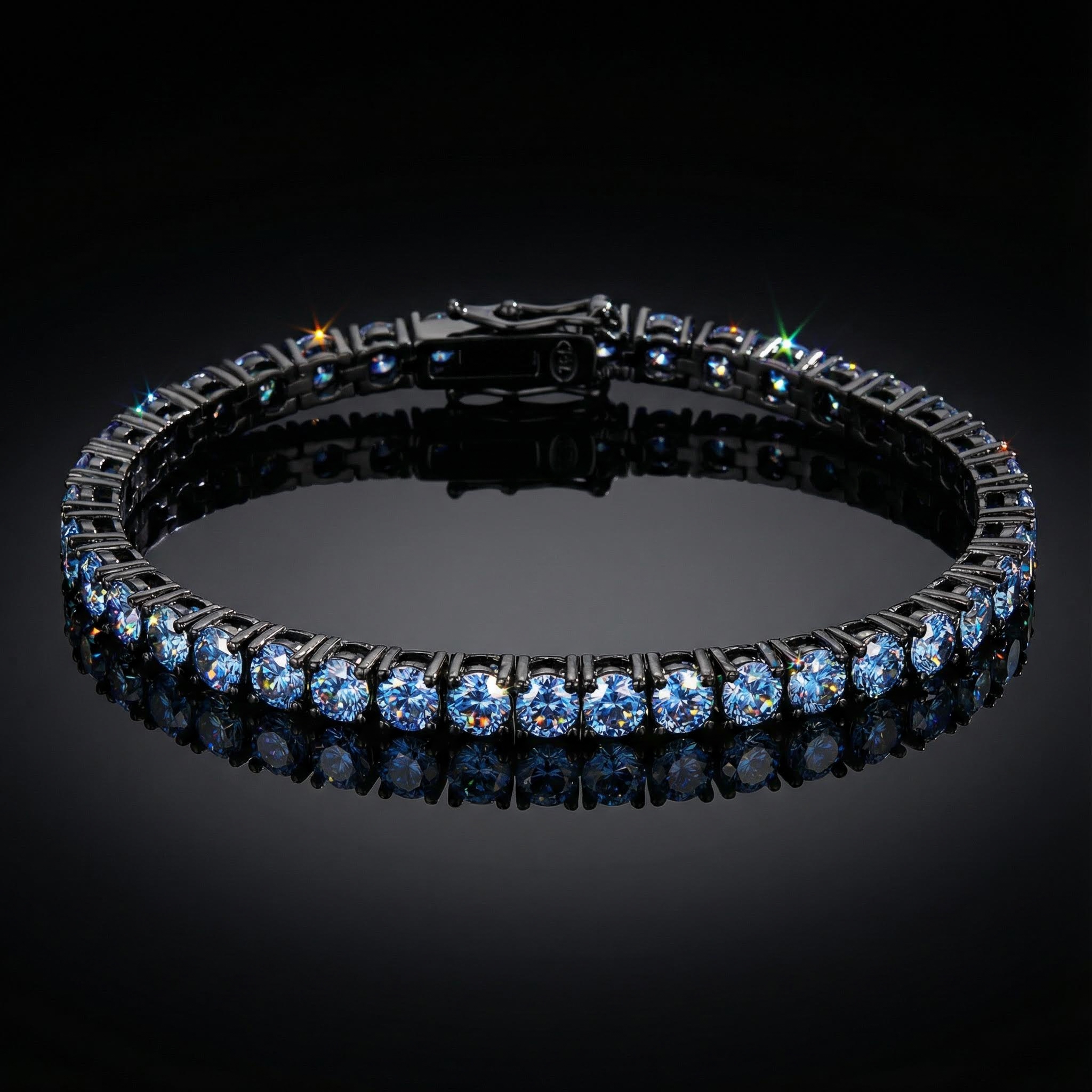 3mm/4mm/5mm S925 & Moissanite Royal Blue Tennis Bracelet