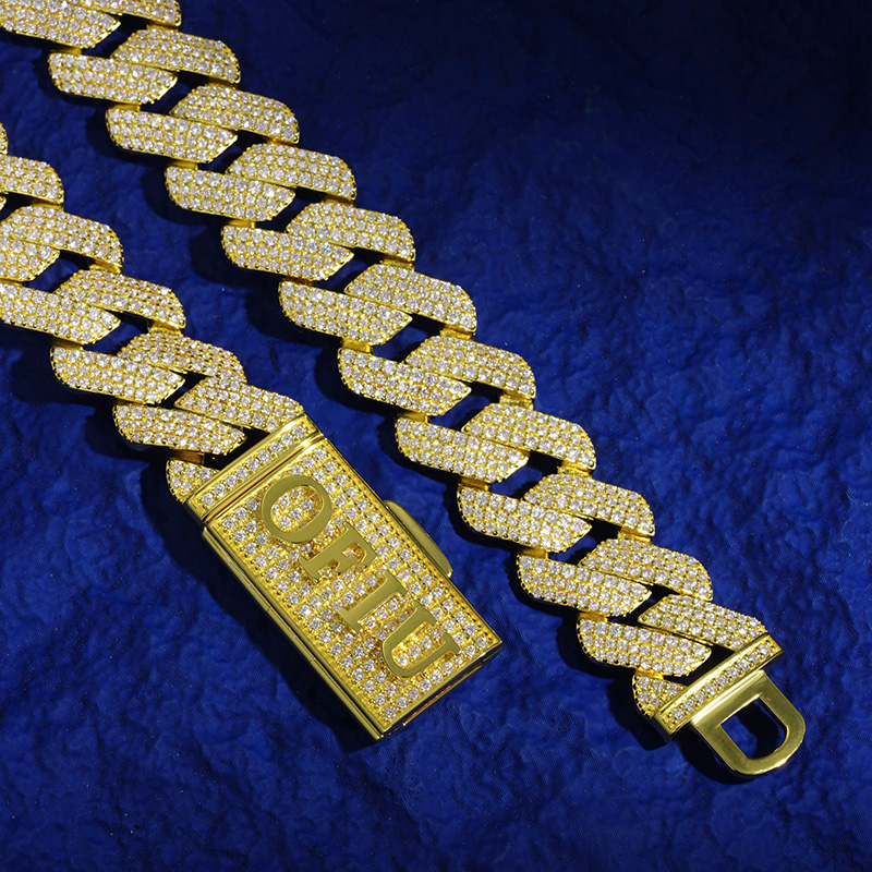 16mm Customized Name 925S & VVS Moissanite Cuban Chain