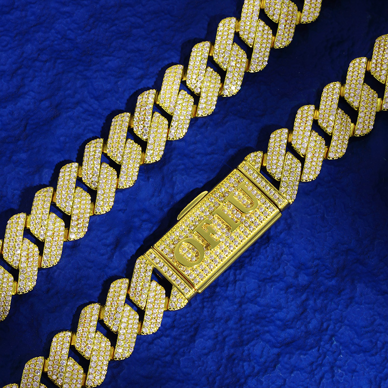 16mm Customized Name 925S & VVS Moissanite Cuban Chain