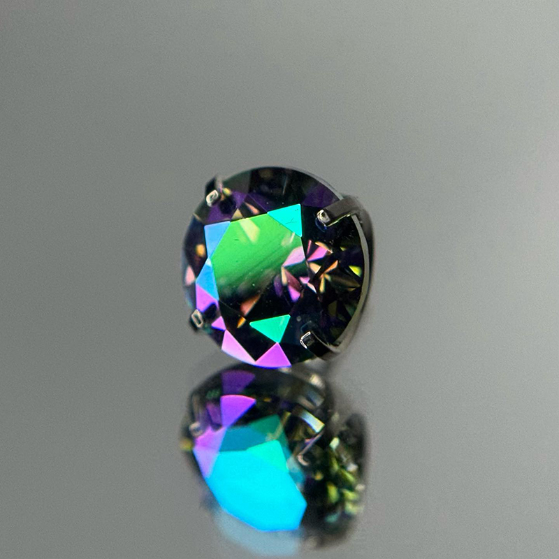 6mm/8mm/10mm Colorful Round Cut Stud Earrings