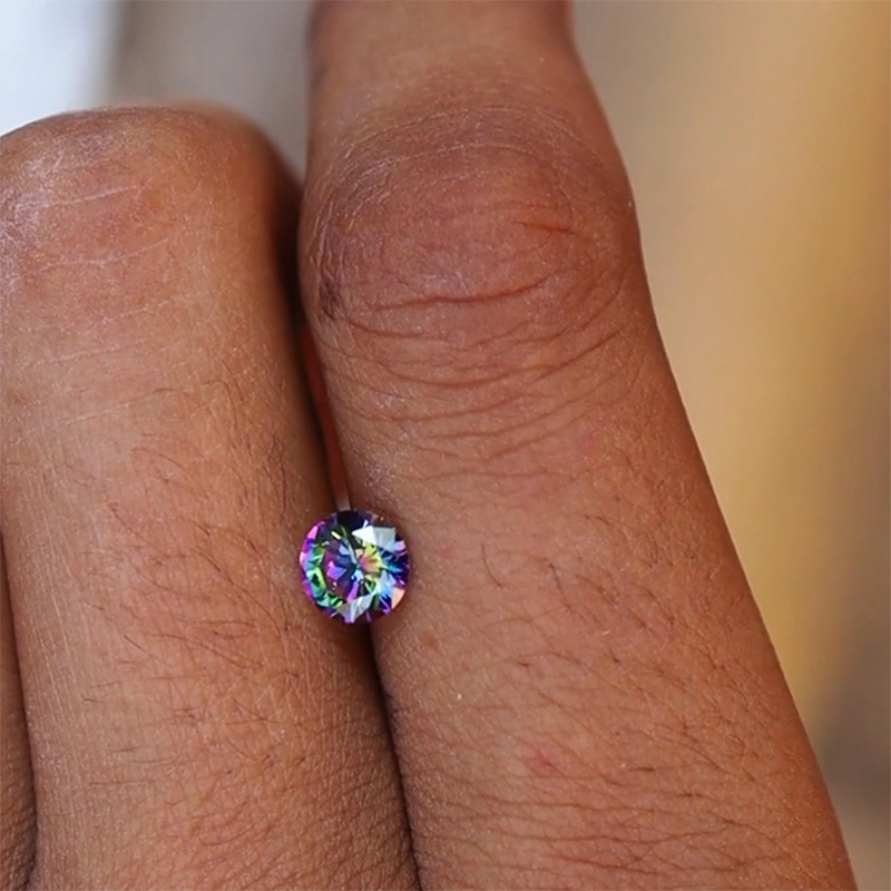 6mm/8mm/10mm Colorful Round Cut Stud Earrings