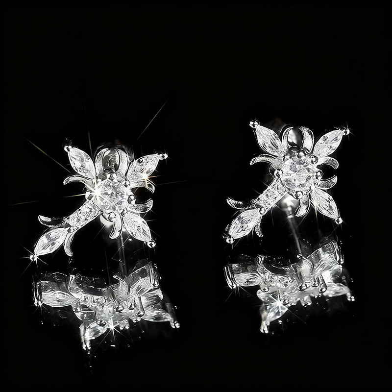 Iced Cross Floral Earrings