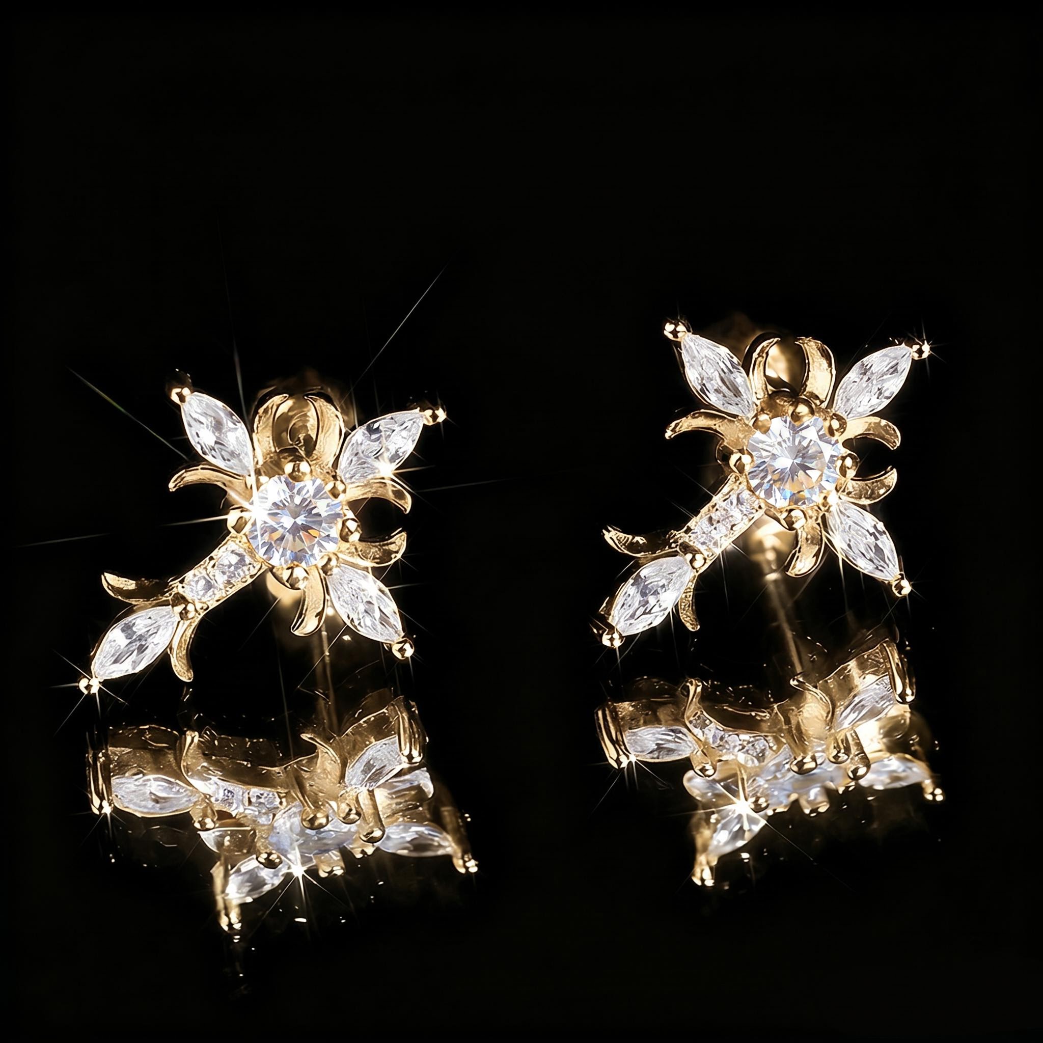Iced Cross Floral Earrings