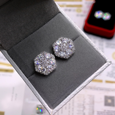 Iced Out Cluster Flower Full Paved Earrings