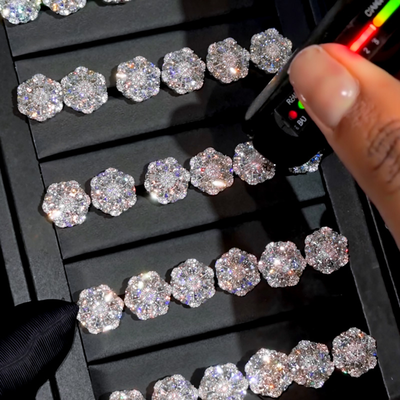 Iced Out Cluster Flower Full Paved Earrings
