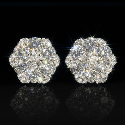 Iced Out Cluster Flower Full Paved Earrings