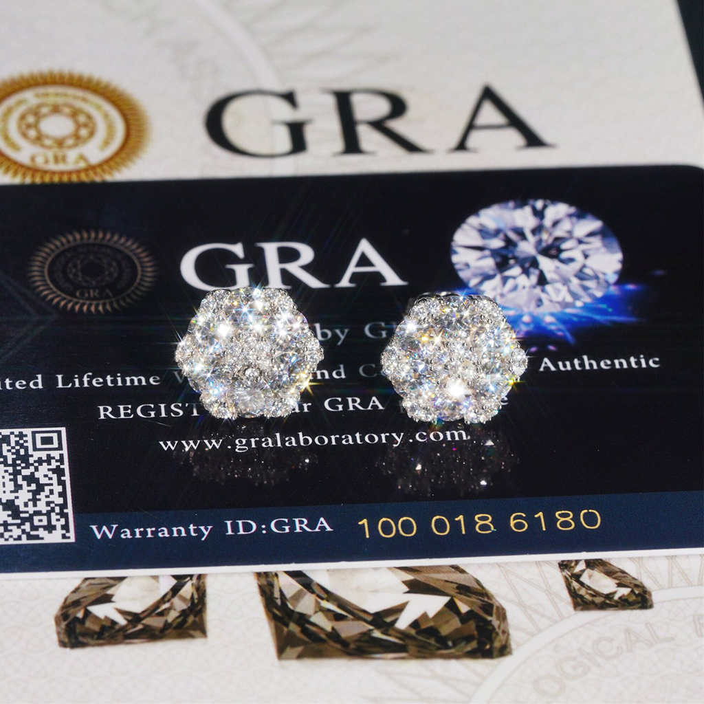 Iced Out Cluster Flower Full Paved Earrings