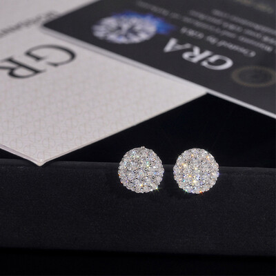 925S & VVS Moissanite Round Cut Full Paved Earrings