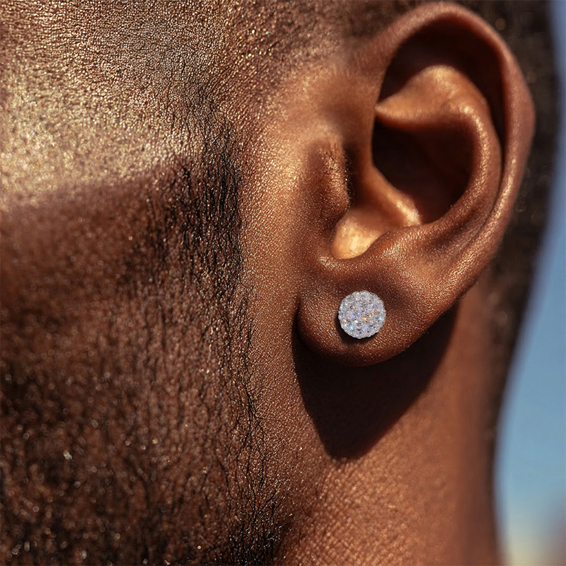 925S & VVS Moissanite Round Cut Full Paved Earrings 925S & VVS Moissanite Round Cut Full Paved Earrings