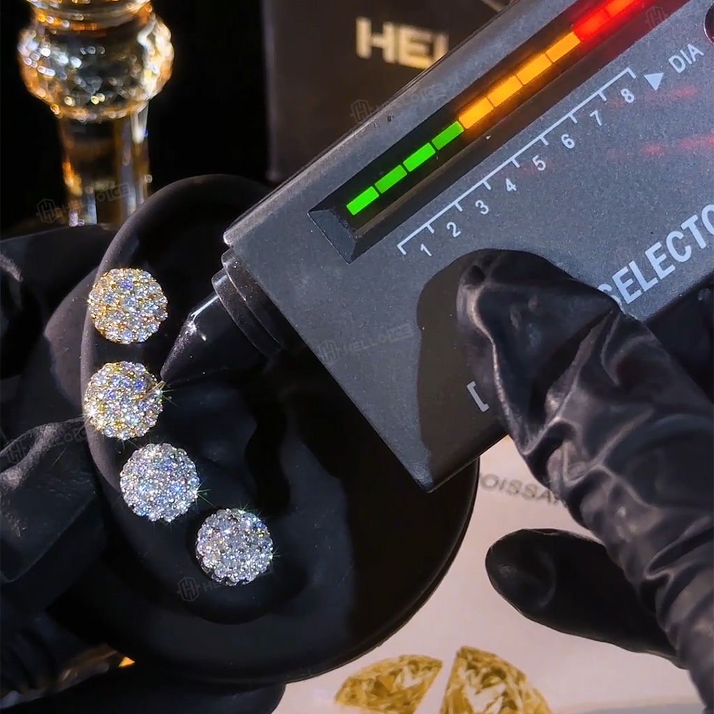 925S & VVS Moissanite Round Cut Full Paved Earrings