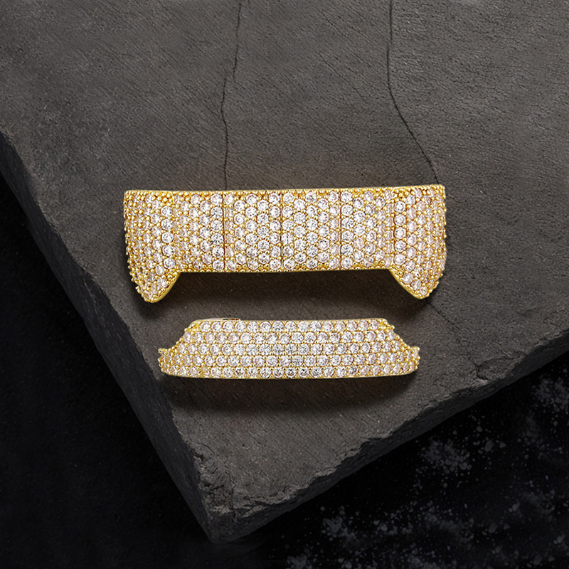 Iced Out Vampire Full Pave Fang Grillz Set
