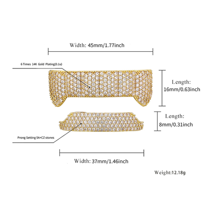 Iced Out Vampire Full Pave Fang Grillz Set
