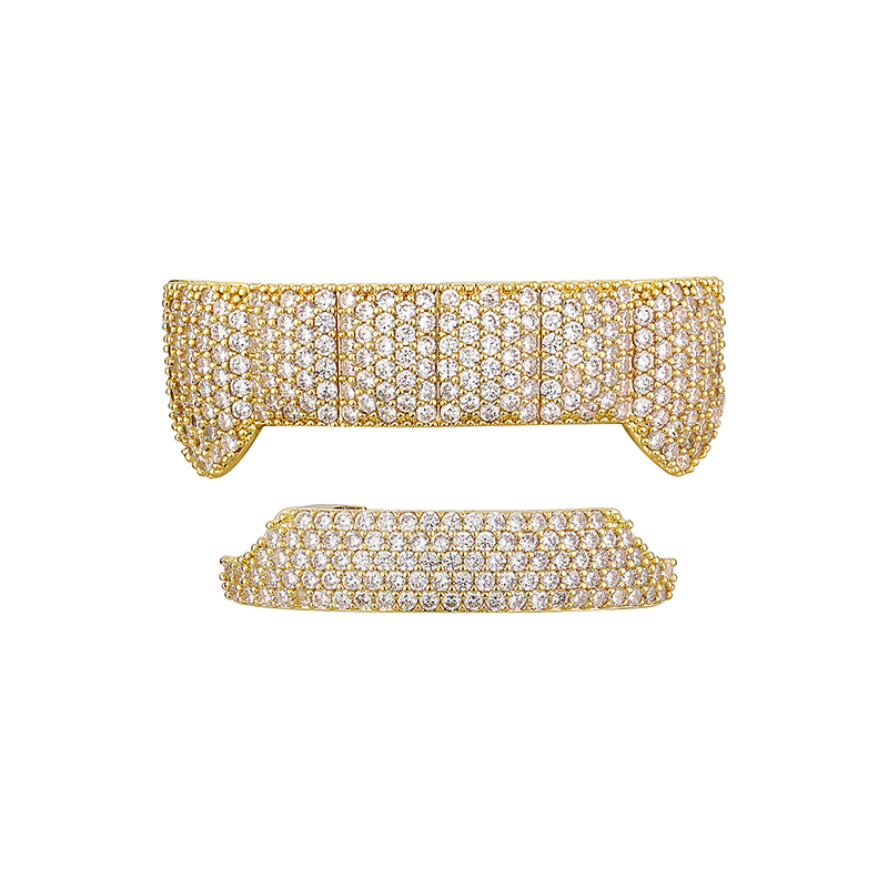 Iced Out Vampire Full Pave Fang Grillz Set