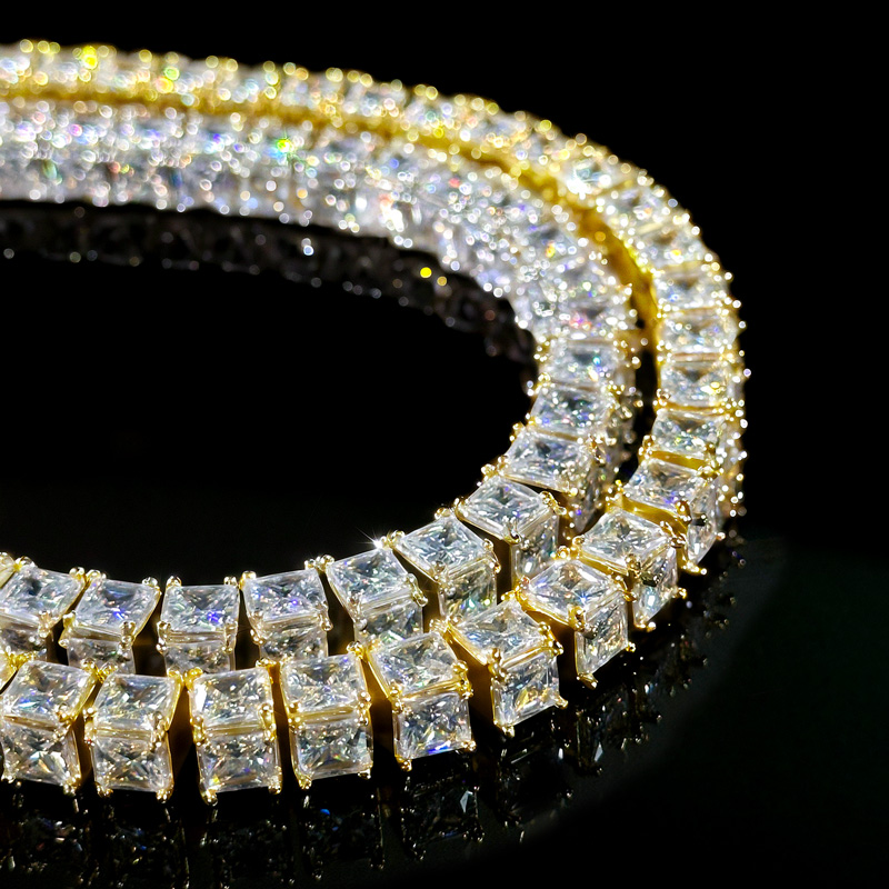 8mm 3-Sided Princess Cut Tennis Bracelet