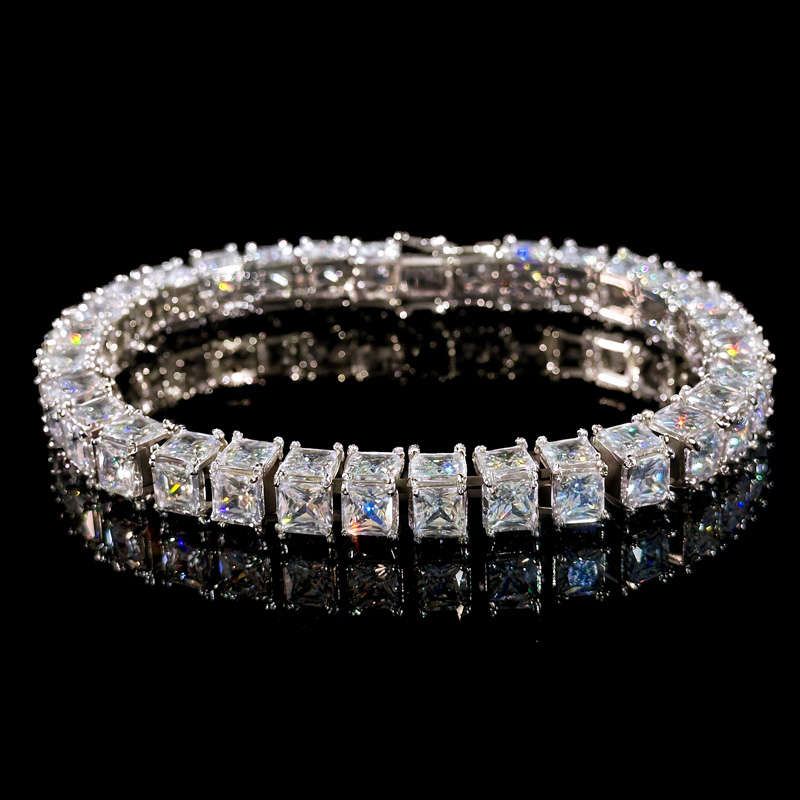 8mm 3-Sided Princess Cut Tennis Bracelet
