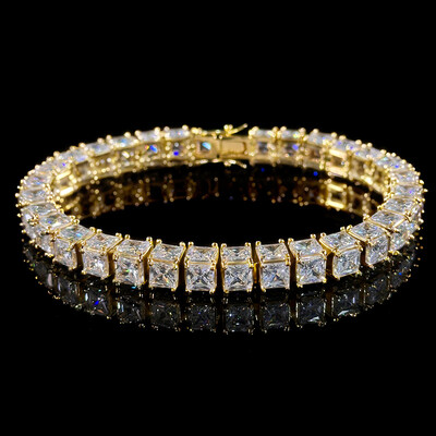 8mm 3-Sided Princess Cut Tennis Bracelet