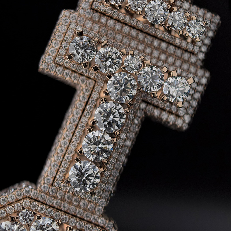 Iced Custom Vertical Letter Pendant