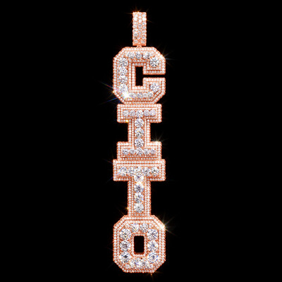 Iced Custom Vertical Letter Pendant