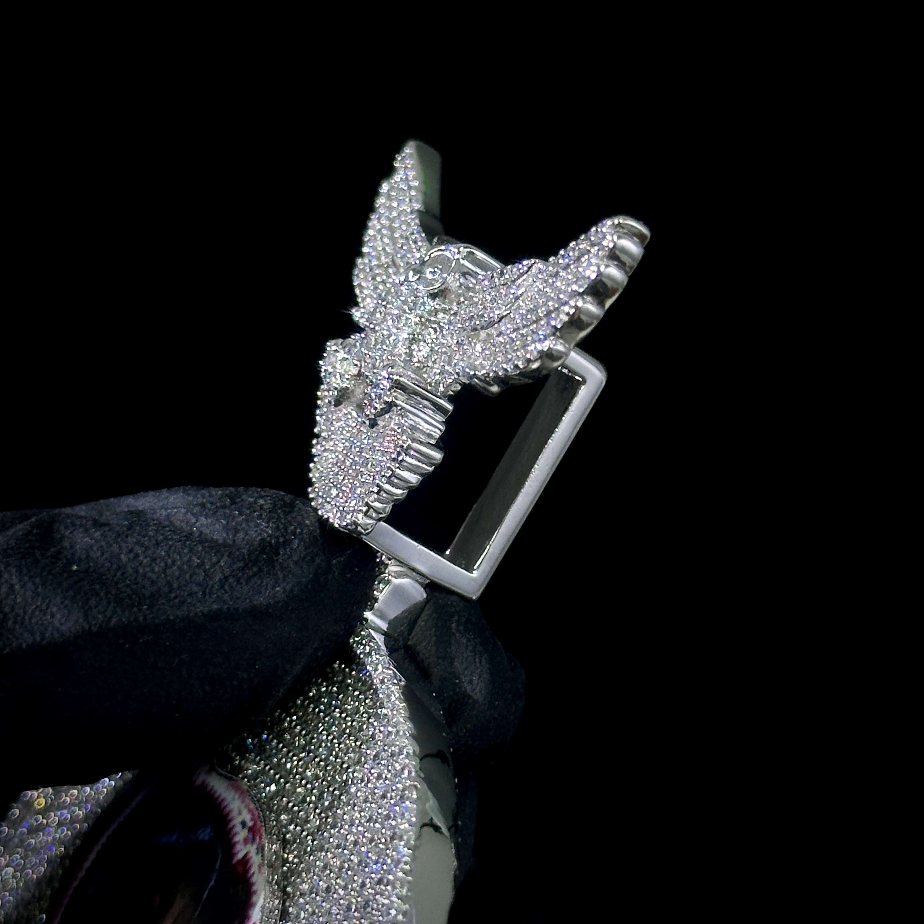 Iced Out Peace Dove Disc Photo Pendant