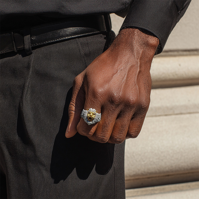 Iced Out Roaring Lion Head Ring Iced Out Roaring Lion Head Ring