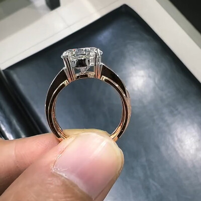 Iced Out 5CT Round Cut Men‘s Ring