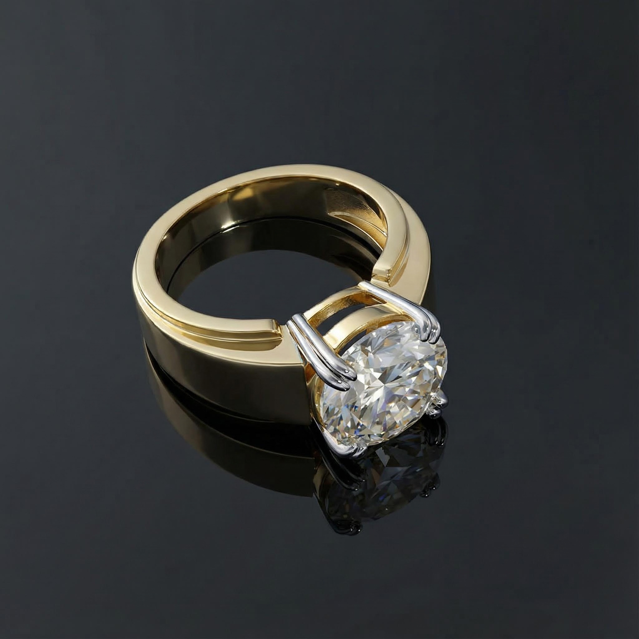 Iced Out 5CT Round Cut Men‘s Ring Iced Out 5CT Round Cut Men‘s Ring