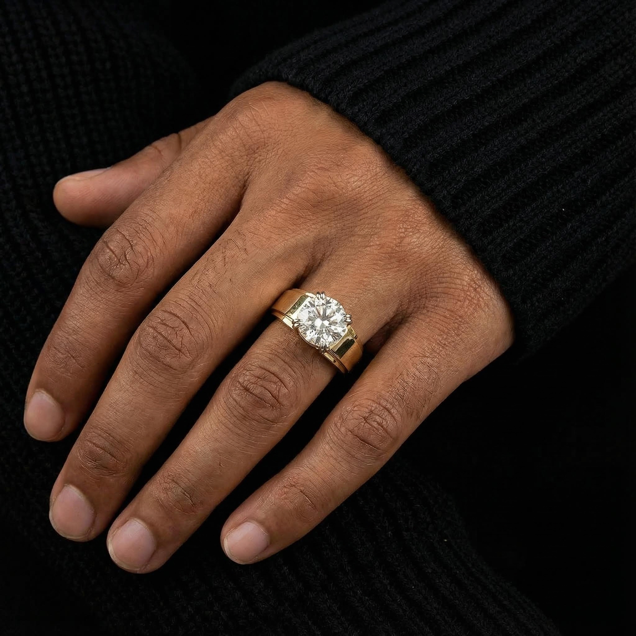 Iced Out 5CT Round Cut Men‘s Ring Iced Out 5CT Round Cut Men‘s Ring