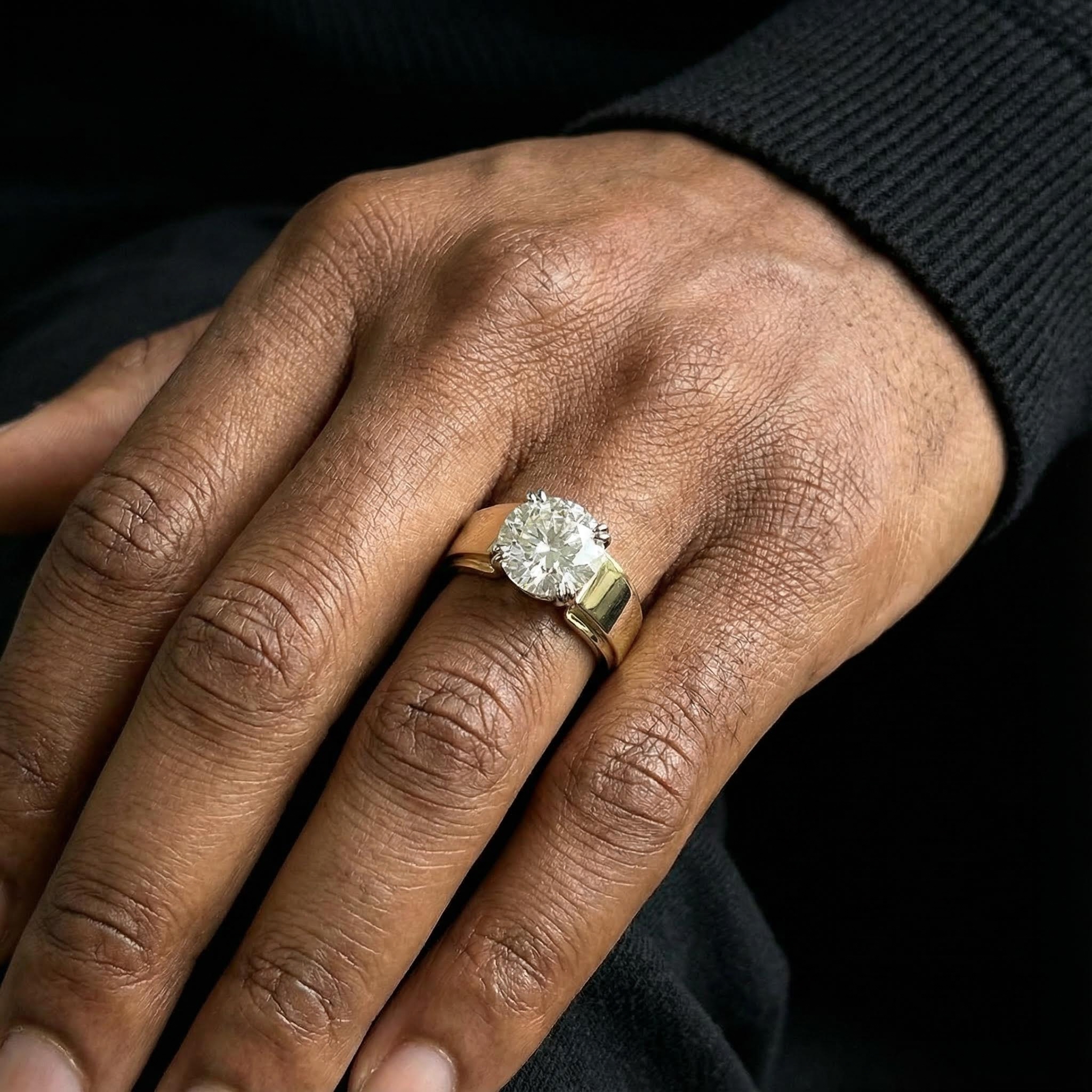 Iced Out 5CT Round Cut Men‘s Ring Iced Out 5CT Round Cut Men‘s Ring