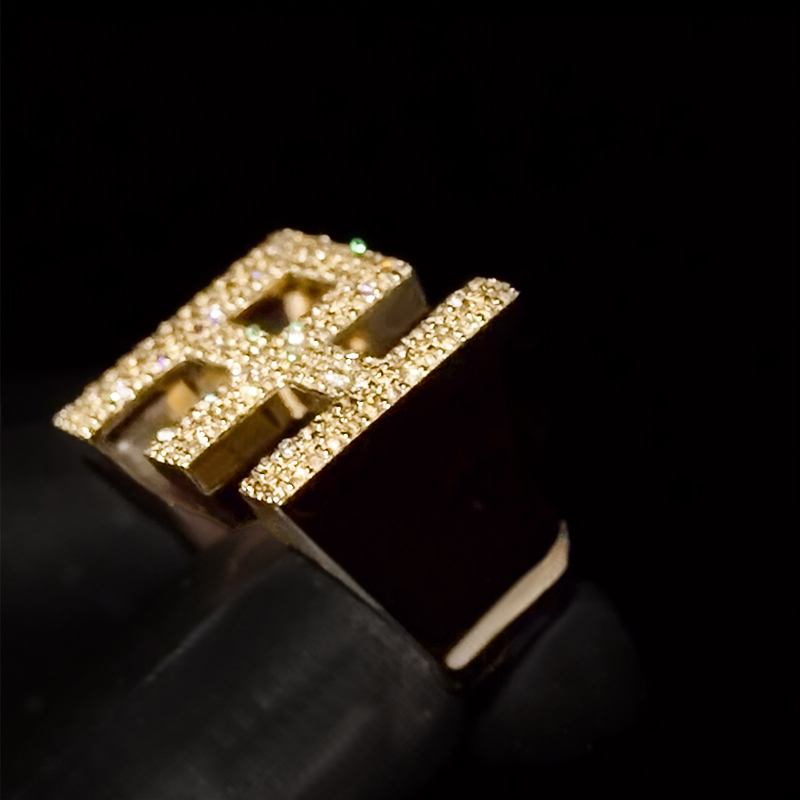 Iced Custom Name Ring