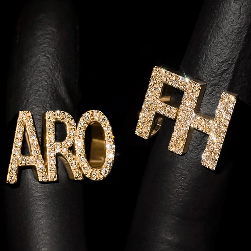 Iced Custom Name Ring