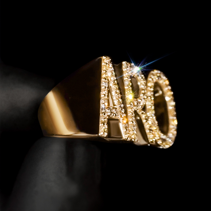Iced Custom Name Ring