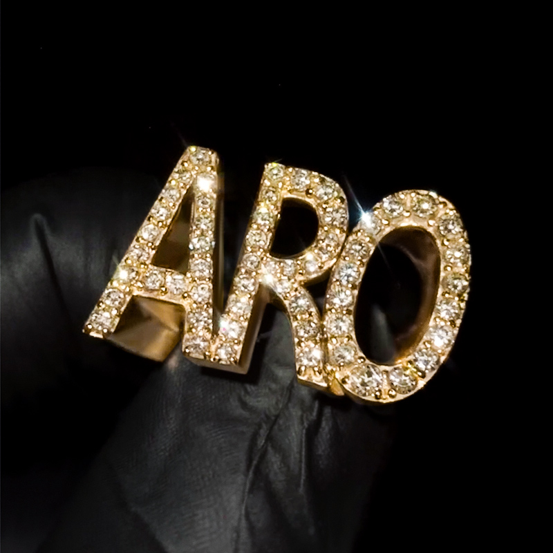 Iced Custom Name Ring