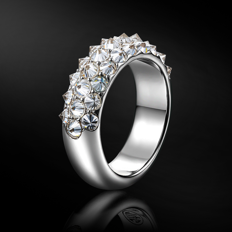 Iced Out Inverted Setting Round Cut Ring