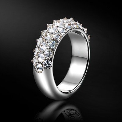 Iced Out Inverted Setting Round Cut Ring