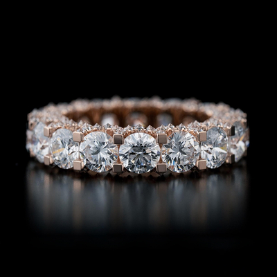 Ice Out Side Inverted Inlaid Round Cut Ring