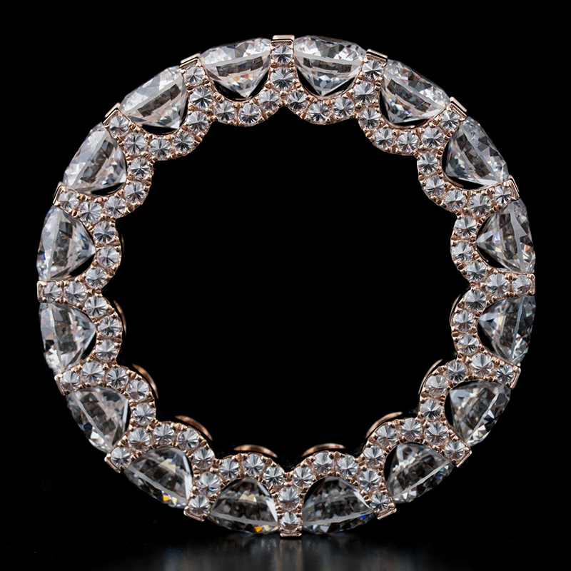 Ice Out Side Inverted Inlaid Round Cut Ring