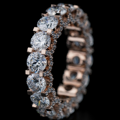 Ice Out Side Inverted Inlaid Round Cut Ring