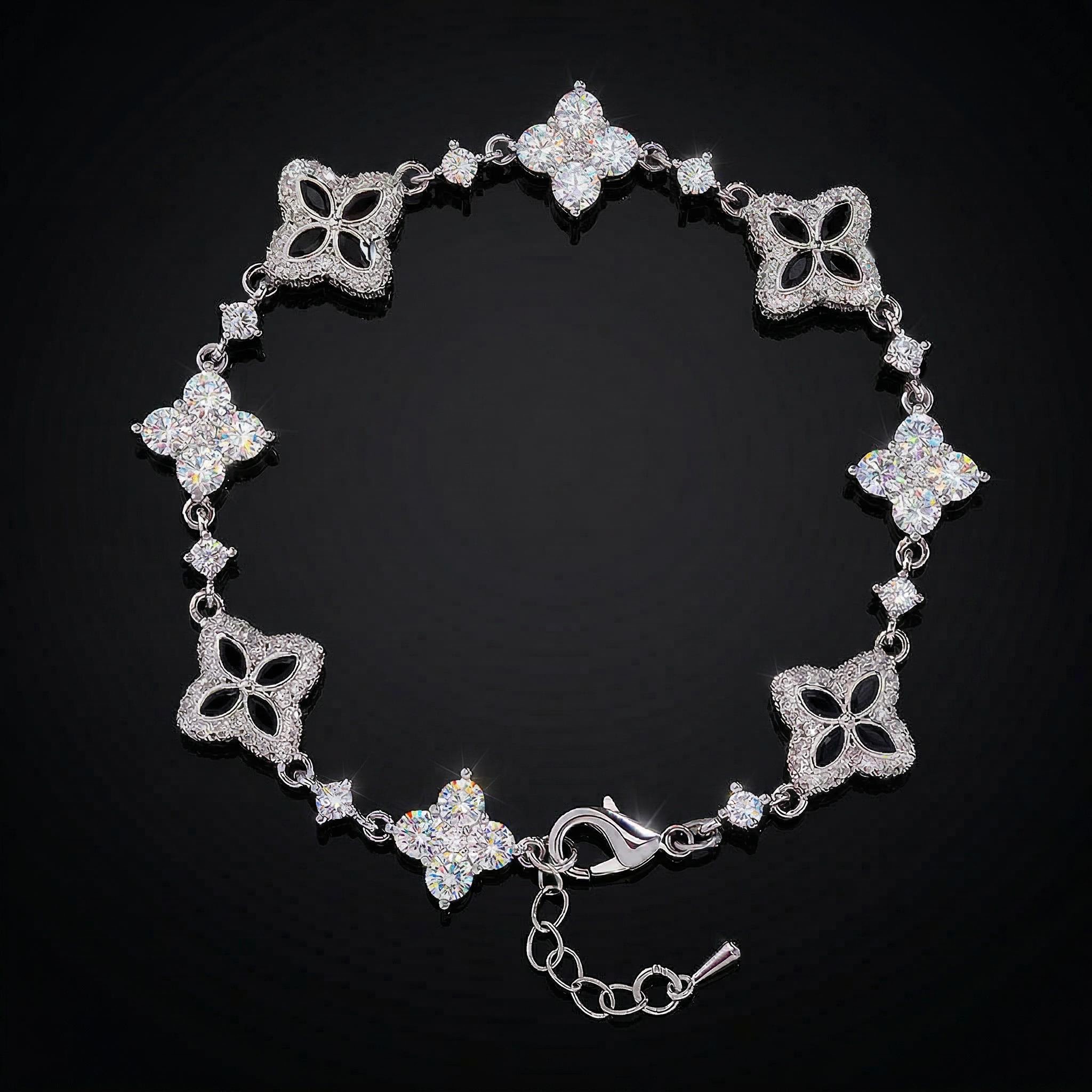 Iced Out 14mm Four Leaf Clover Bracelet
