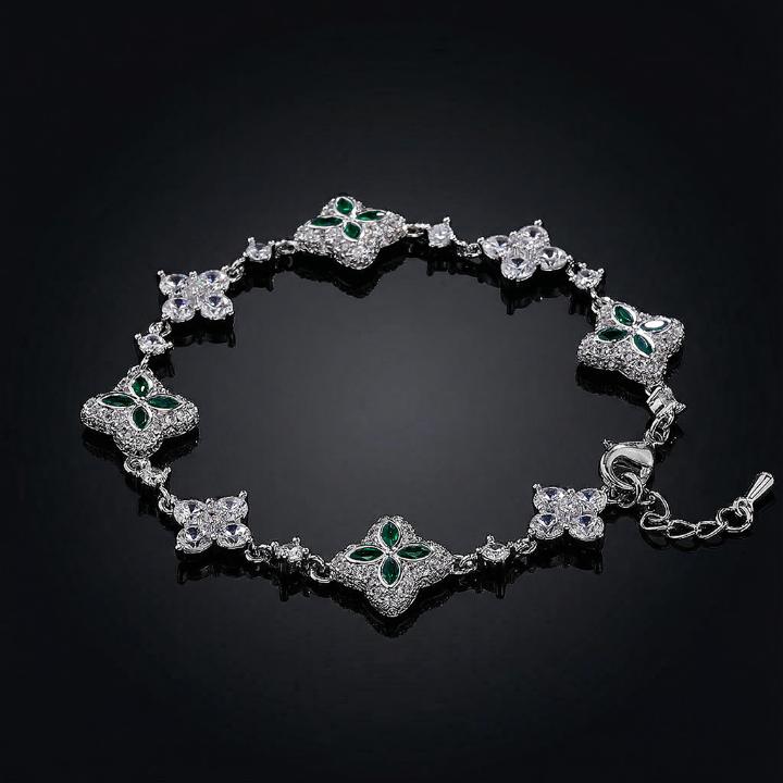 Iced Out 14mm Four Leaf Clover Bracelet