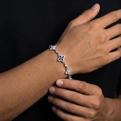 Iced Out 14mm Four Leaf Clover Bracelet