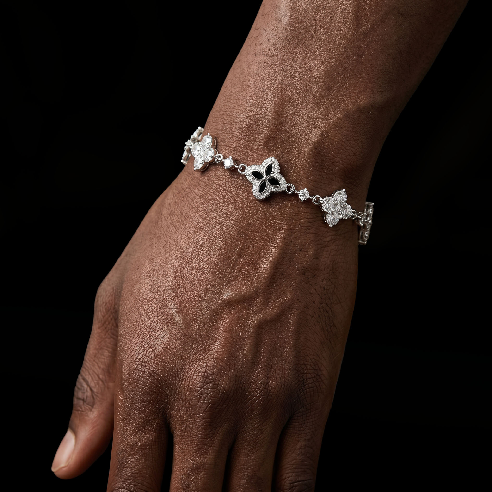 Iced Out 14mm Four Leaf Clover Bracelet