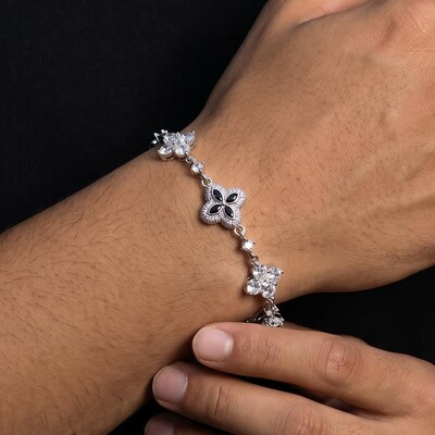Iced Out 14mm Four Leaf Clover Bracelet