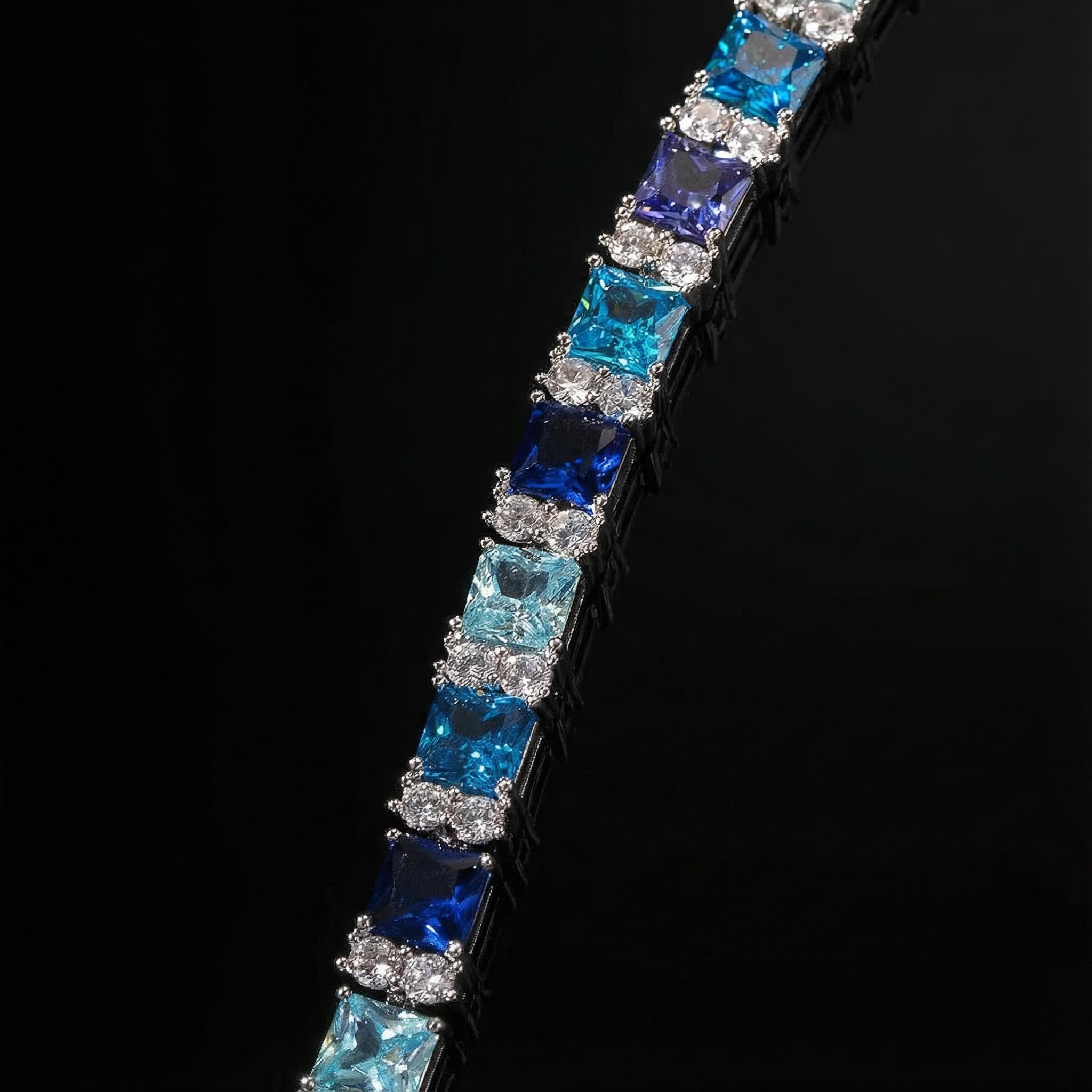 Iced Out Princess Cut Blue & Purple Tennis Bracelet