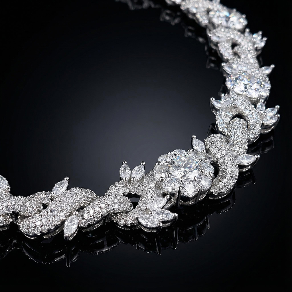 Iced Out 18mm Flower Infinity Link Bracelet