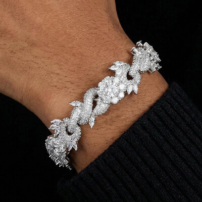 Iced Out 18mm Flower Infinity Link Bracelet